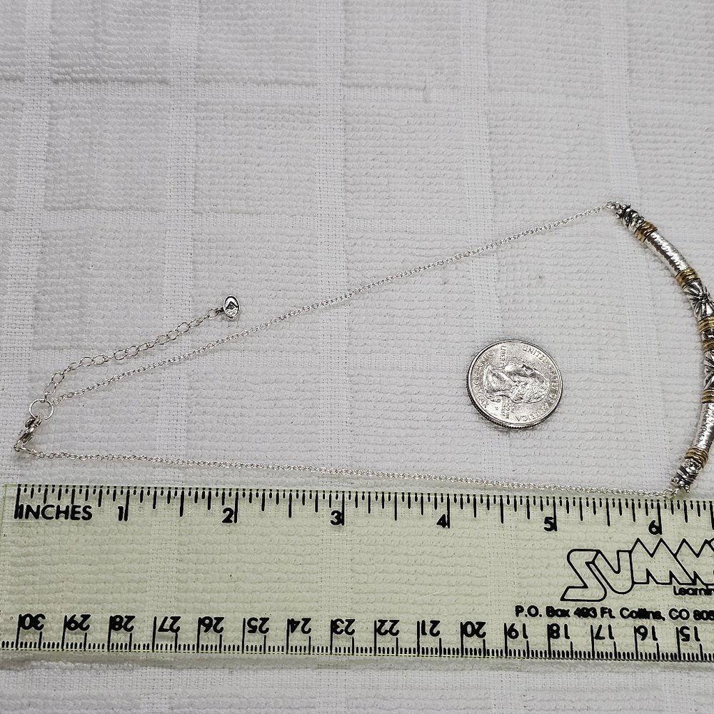 Silpada 925 Silver Necklace with Brass and CZ Accents - Picture 11 of 11